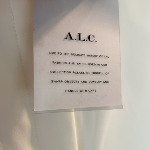 NWT A.L.C. Off White Viscose Wide Leg Cropped Pants Trousers Women's 8 - Picture 8 of 16